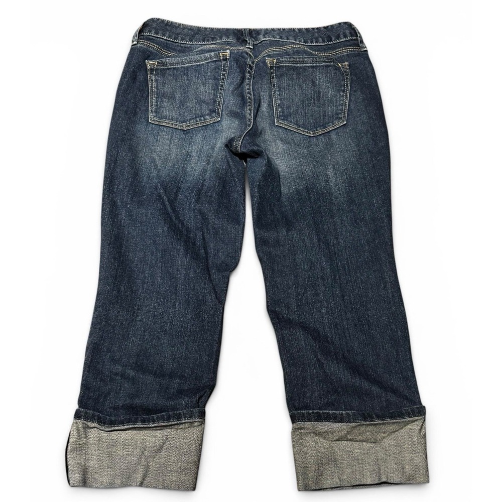 Banana Republic Petite Rolled Cuff Crop Capri Jeans Women's Size 4P Dark Wash - Picture 2 of 4
